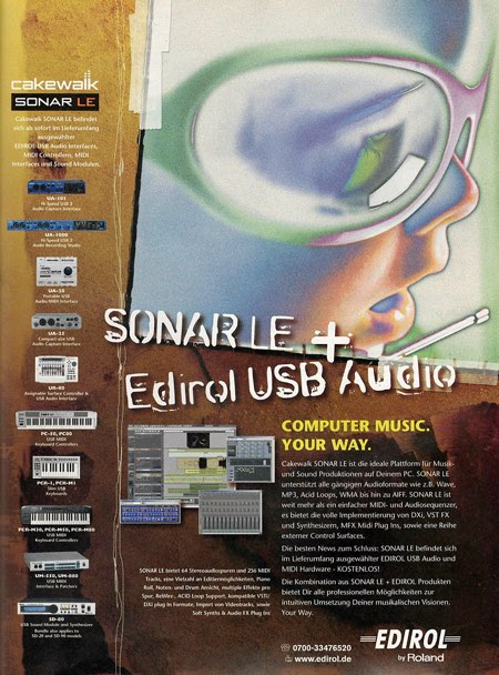 Sonar LE + Edirol USB Audio - Computer Music. Your Way.