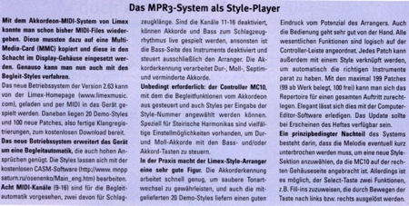 Das MPR-System als Style-Player