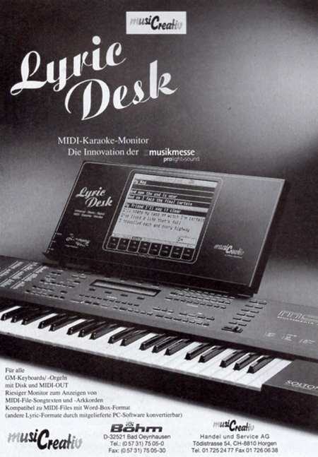 Lyrik Desk - MIDI-Karaoke-Monitor - Die Innovation der Musikmesse