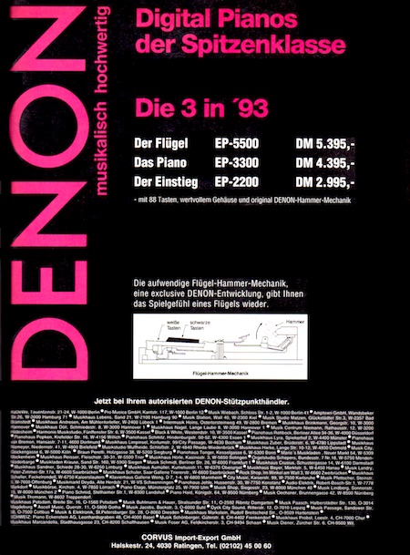 Digital Pianos der Spitzenklasse - Die 3 in ‘93