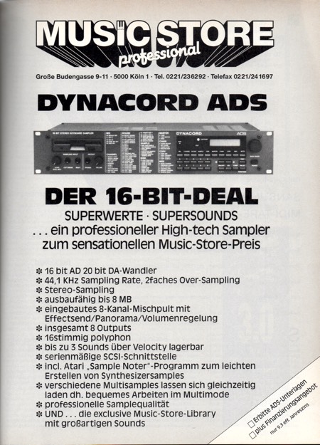 DYNACORD ADS - Der 16-Bit-Deal