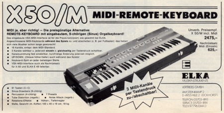 X50/M MIDI-Remote-Keyboard