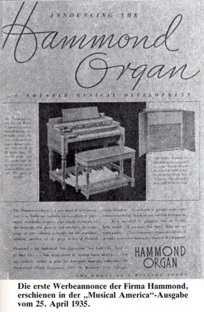 Announcing the Hammond Organ