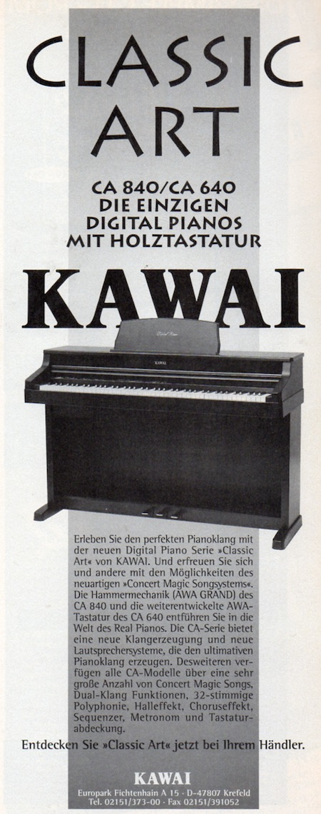 Classic Art - CA 840/CA 640 Die einzigen Digital Pianos mit Holztastatur