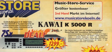 Kawai K-5000R - Der letzte Racksynth von KAWAI in einmaliger Neuauflage inkl. Sounddiver Softwareeditor.