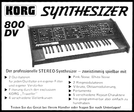 KORG Synthesizer 800 DV - Der professionelle STEREO-Synthesizer