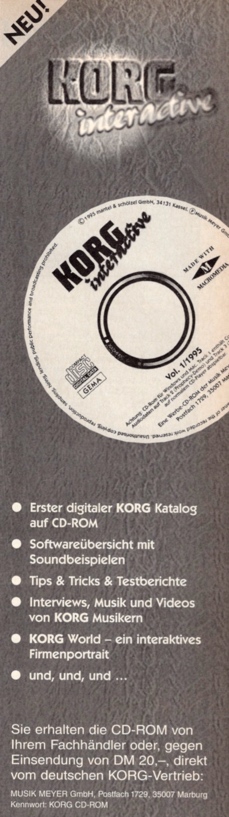 KORG interactive - Erster digitaler KORG Katalog auf CD-ROM