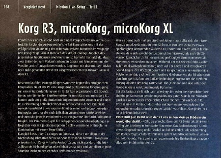 Korg R3, microKorg, microkorg XL