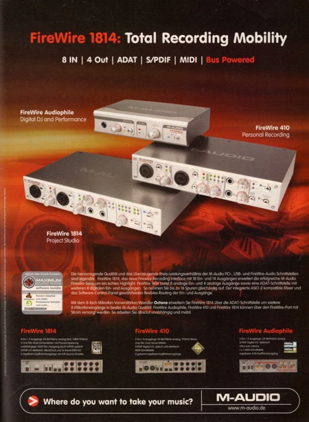 Firewire 1814: Total Recording Mobility