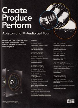 Create Produce Perform - Ableton und M-Audio auf Tour