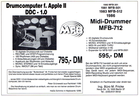 Drumcomputer f. Apple II - DDC-1.0