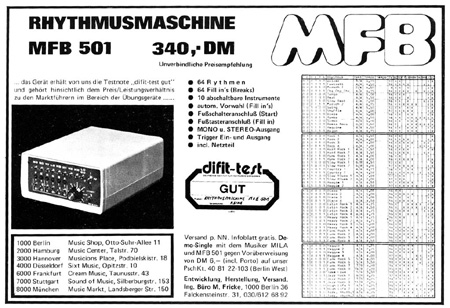 RHYTHMUSMASCHINE MFB-501 340,- DM