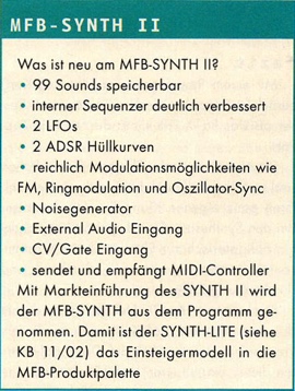 Neu am MFB-Synth II