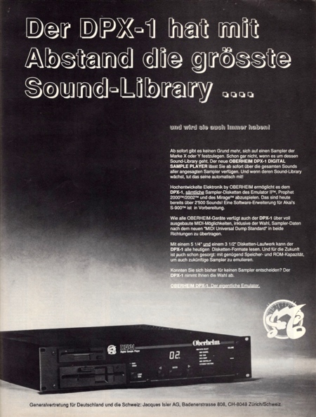 DER DPX-1 hat mit Abstand die grösste Sound-Library .... und wird sie auch immer haben!