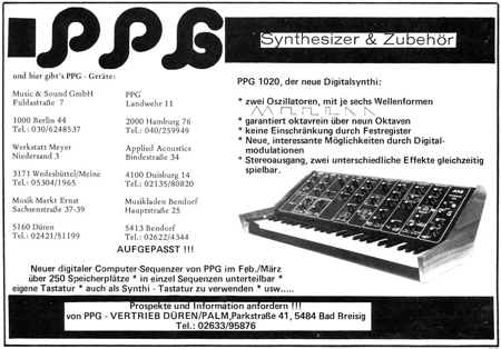 PPG 1020, der neue Digitalsynthi ...
