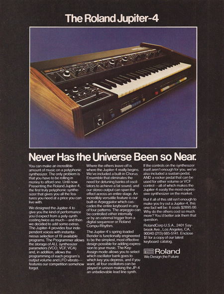 The Roland Jupiter-4 - Never Has The Univers Been So Near