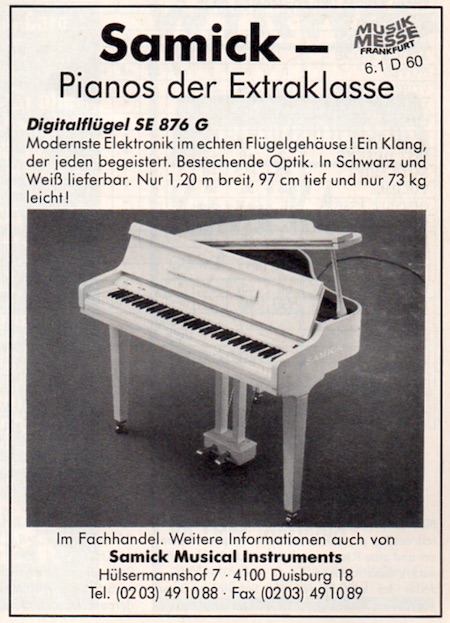 Samick - Pianos der Extraklasse - Digitalflügel SE 876 G