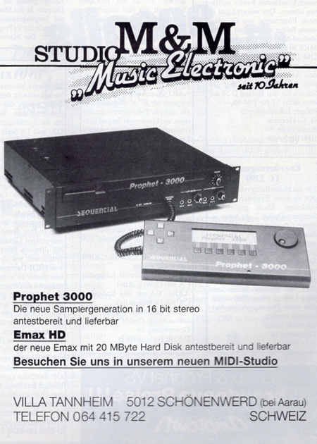 Prophet 3000 - Die neue Samplergeneration in 16 bit stereo antestbereit und lieferbar