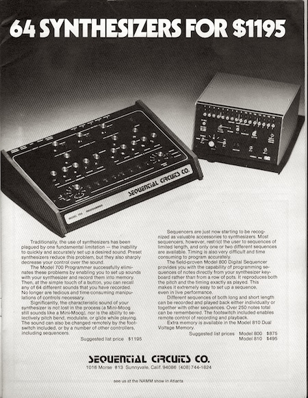 64 SYNTHESIZERS FOR $1195