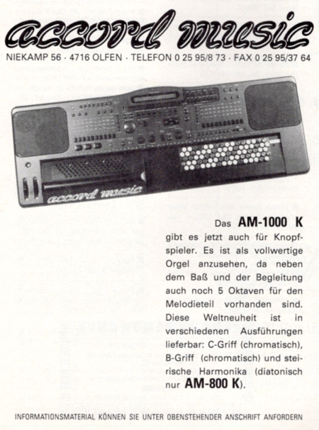 Das AMK-1001 K gibt es jetzt auch für Knopfspieler.