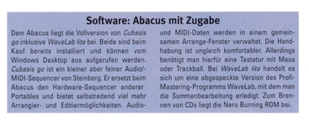 Software: Abacus mit Zugabe