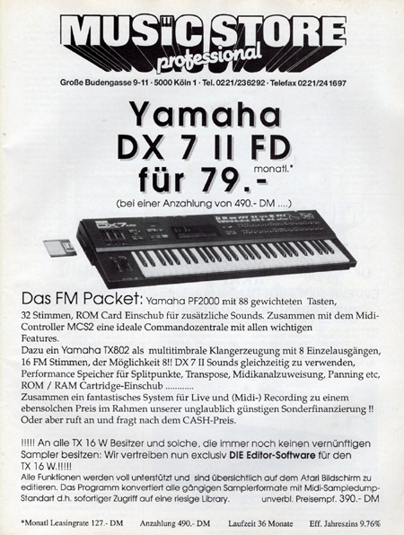 Yamaha DX 7 II FD für 79.- monatl.*