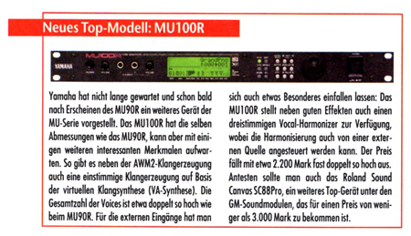 Neues Topmodell: MU100R