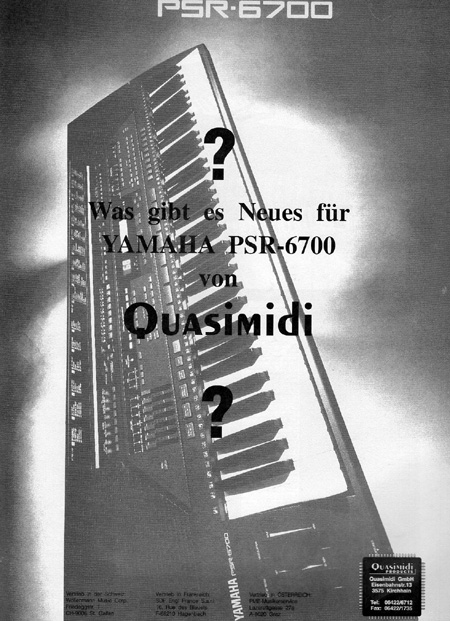 ? Was gibt es Neues für YAMAHA PSR-6700 von Quasimidi ?
