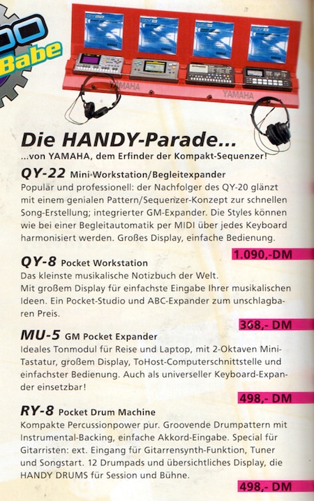 Die Handyparade ... von Yamaha, dem Erfinder der Kompakt-Sequenzer!