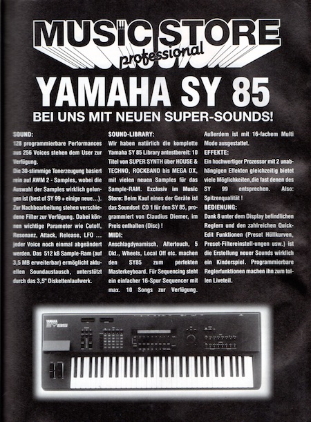 YAMAHA SY-85 - Bei uns mit neuen Super-Sounds!