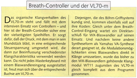 Breath-Controller und der VL70-m