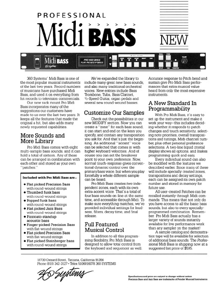 Professional Midi BASS - NEW Professional Midi BASS - NEW