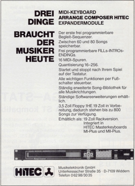 Drei Dinge braucht der Musiker heute - MIDI-Keyboard - Arrange Composer HITEC - Expandermodule