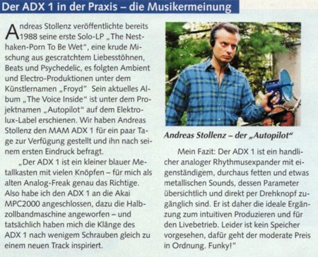 Der ADX-1 in der Praxis - die Musikermeinung