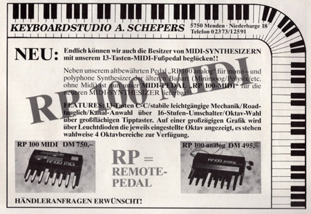 NEU: Endlich können wir auch die Besitzer von MIDI-SYNTHESIZERN mit unserem 13-Tasten-MIDI-Fußpedal beglücken!! NEU: Endlich können wir auch die Besitzer von MIDI-SYNTHESIZERN mit unserem 13-Tasten-MIDI-Fußpedal beglücken!!