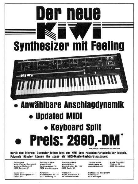 Der neue KIWI - Synthesizer mit Feeling Der neue KIWI - Synthesizer mit Feeling