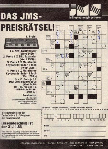 Das JMS-Preisrätsel Das JMS-Preisrätsel