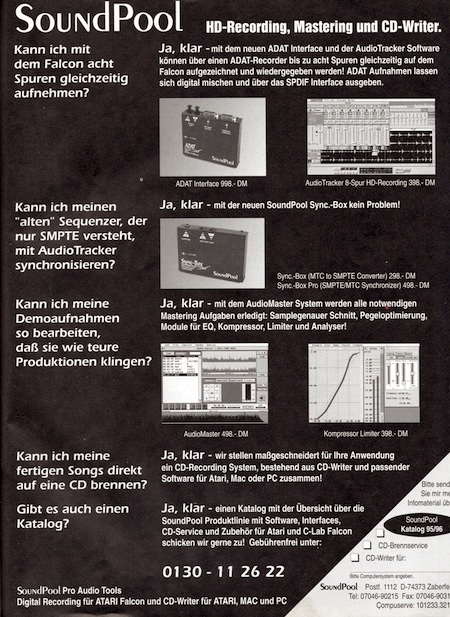 HD-Recording, Mastering und CD-Writer.