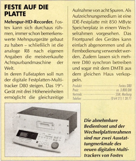 NEWS - Fostex D80