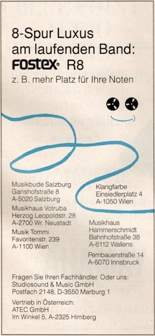 8-Spur Luxus am laufenden Band z.B. mehr Platz für Ihre Noten