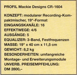 MACKIE: CR-1604