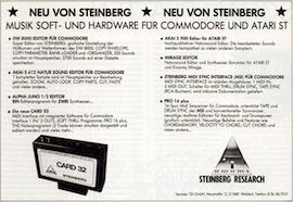 NEU VON Steinberg - MUSIK SOFT- UND HARDWARE FÜR COMMODORE UND ATARI ST