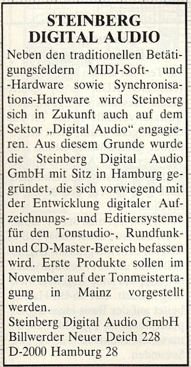 STEINBERG DIGITAL AUDIO