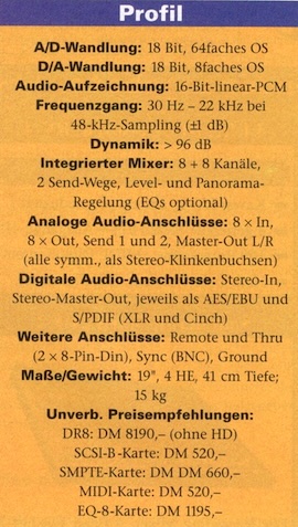 AKAI: DR8: Profil