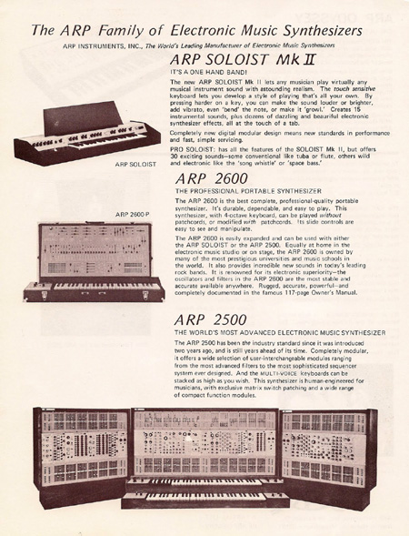 The ARP Family of Electronic Music Synthesizers