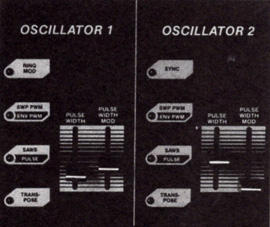 ARP: Chroma: Bedienfeld Oszillator 1+2