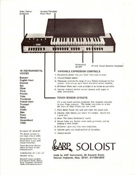 Turn your Organ into the 1975 Model with an ARP SOLOIST (Seite 2) Turn your Organ into the 1975 Model with an ARP SOLOIST (Seite 2)