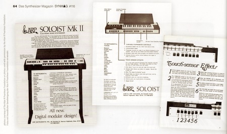 Arp Soloist, Arp Soloist MK II, Touch-sensor Effects