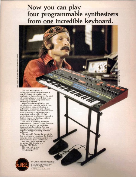 Now you can play four programmable synthesizers from one incredible keyboard.