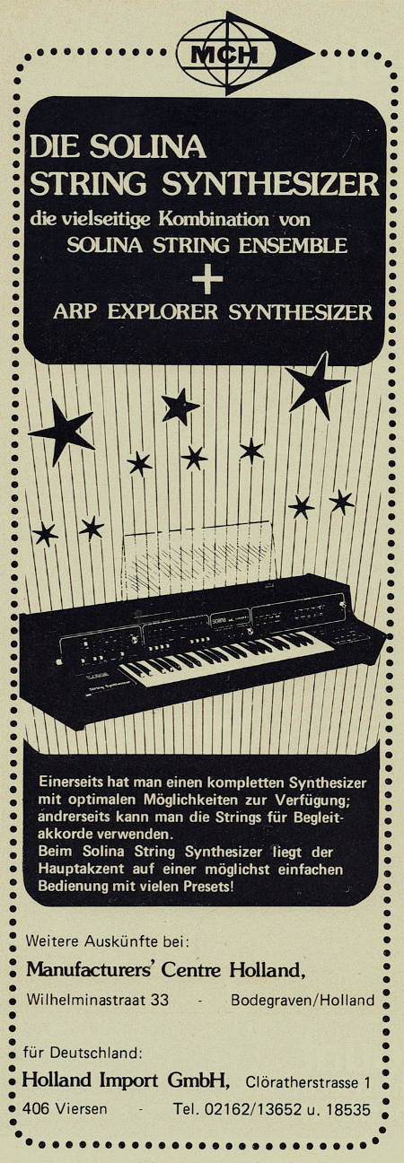 Die Solina String Synthesizer - Die vielseitige Kombination von Solina String Ensemble + Arp Explorer Synthesizer